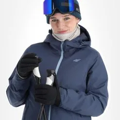 4F, Kudn001 Veste De Ski Femmes Denim Bleu -ColourWear Soldes 4f kudn001 aa jas gevoerd dames denim blauw 224fxxx101v3 BI 05