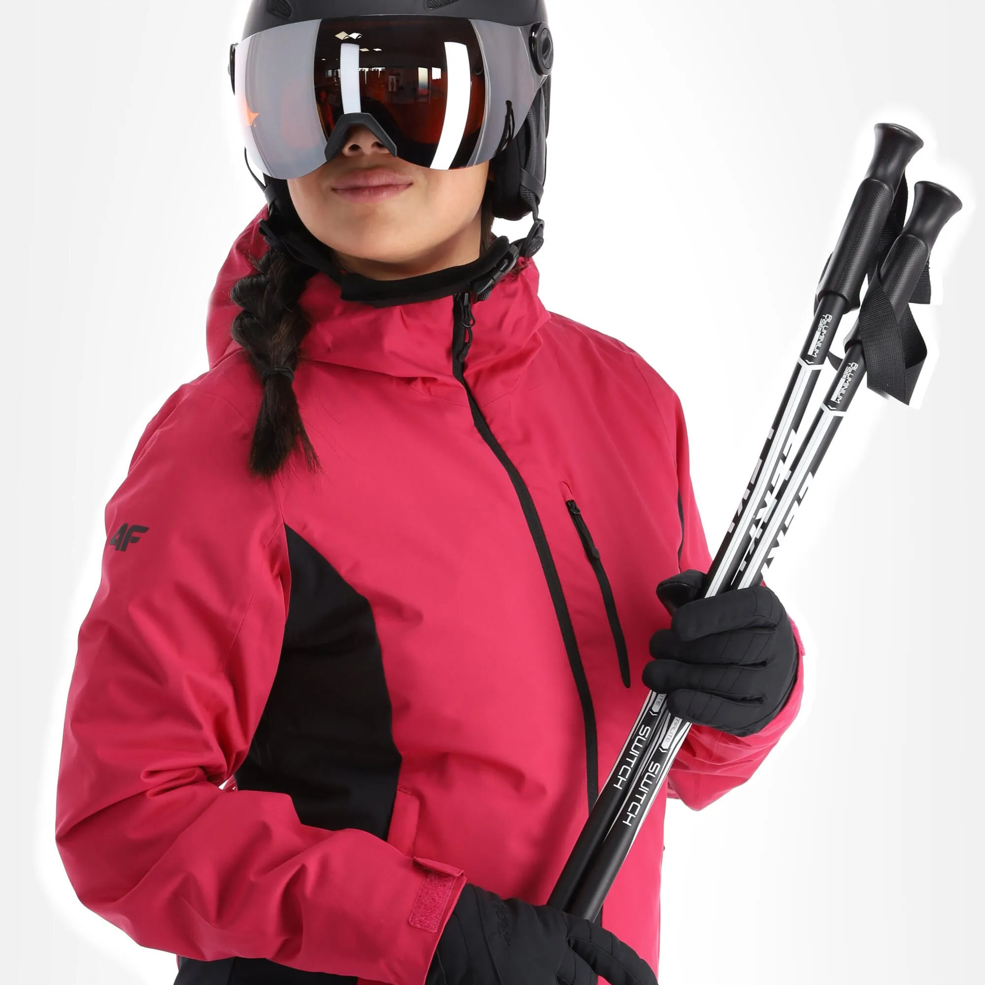 4F, Kudn002 Veste De Ski Femmes Hot Rose 6 4F, Kudn002 Veste De Ski Femmes Hot Rose – Image 4
