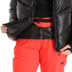 4F, Kudn004 Veste De Ski Femmes Deep Noir -ColourWear Soldes 4f kudn004 aa jas gevoerd dames deep zwart 224fxxx103v1 BI 11