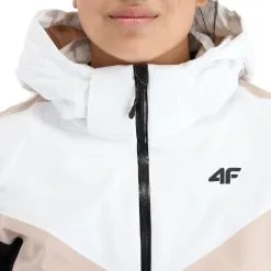 4F, Kudn008 Veste De Ski Femmes Beige -ColourWear Soldes 4f kudn008 aa jas gevoerd dames beige 224fxxx104v2 BI 10