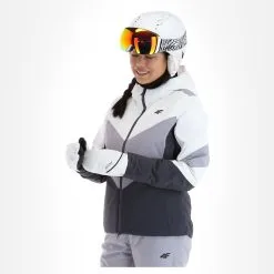 4F, Kudn008 Veste De Ski Femmes Dark Gris -ColourWear Soldes 4f kudn008 aa jas gevoerd dames dark grijs 224fxxx104v1 BI 04