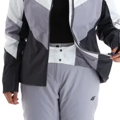4F, Kudn008 Veste De Ski Femmes Dark Gris -ColourWear Soldes 4f kudn008 aa jas gevoerd dames dark grijs 224fxxx104v1 BI 08