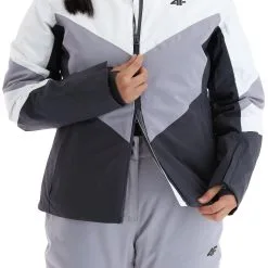 4F, Kudn008 Veste De Ski Femmes Dark Gris -ColourWear Soldes 4f kudn008 aa jas gevoerd dames dark grijs 224fxxx104v1 BI 10