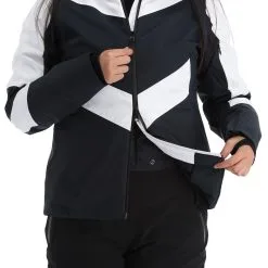 4F, Kudn011 Veste De Ski Femmes Deep Noir -ColourWear Soldes 4f kudn011 aa jas gevoerd dames deep zwart 224fxxx105v1 BI 10