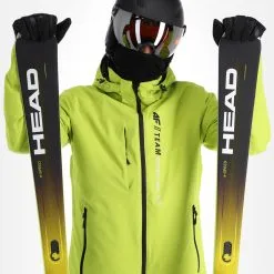 4F, Kumn003 Veste De Ski Hommes Canary Vert -ColourWear Soldes 4f kumn003 aa jas gevoerd heren canary groen 224fxxx107v1 BI 05