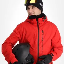 4F, Kumn003 Veste De Ski Hommes Rouge -ColourWear Soldes 4f kumn003 aa jas gevoerd heren rood 224fxxx107v2 BI 05