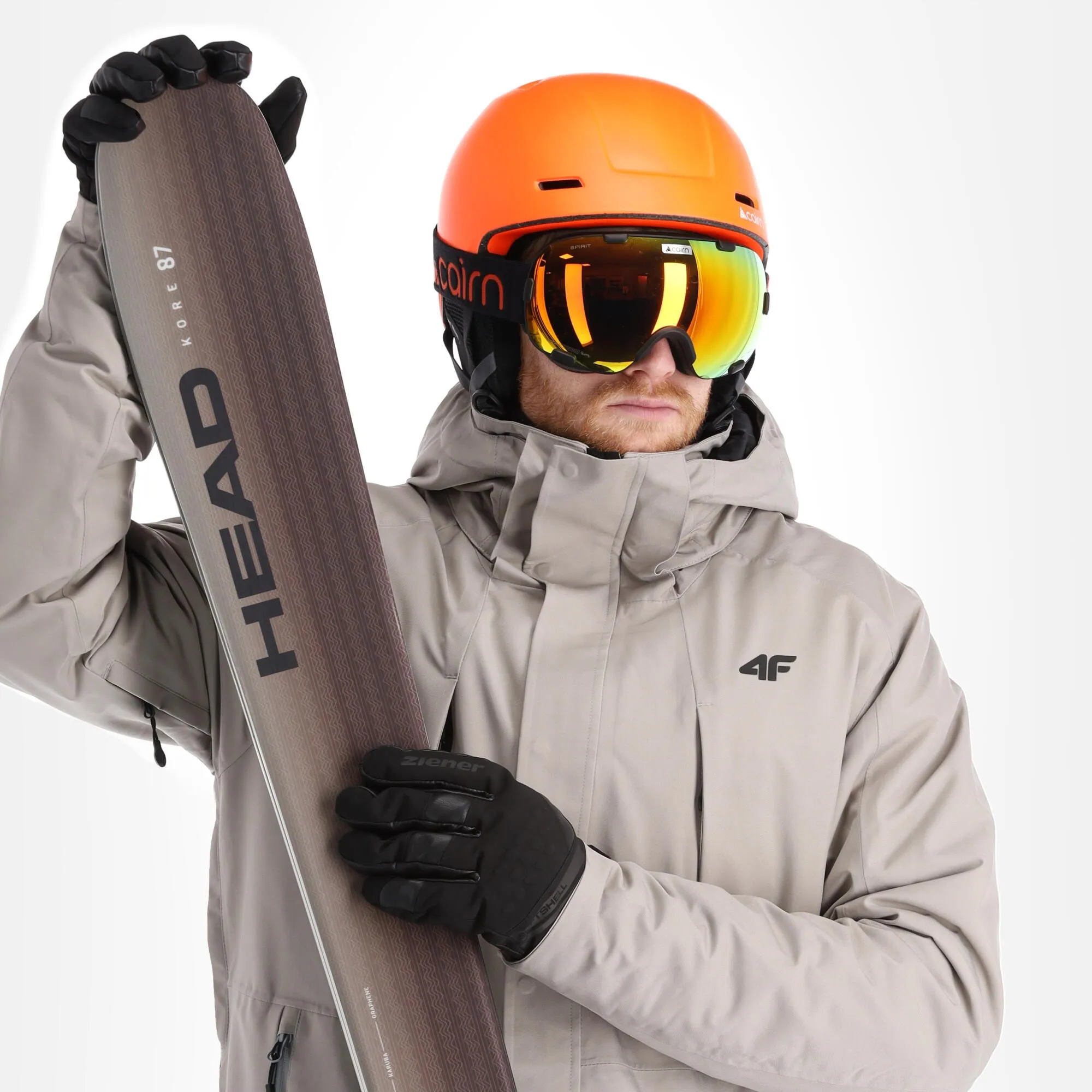 4F, Kumn004 Veste De Ski Hommes Warm Light Gris 6 4F, Kumn004 Veste De Ski Hommes Warm Light Gris – Image 4