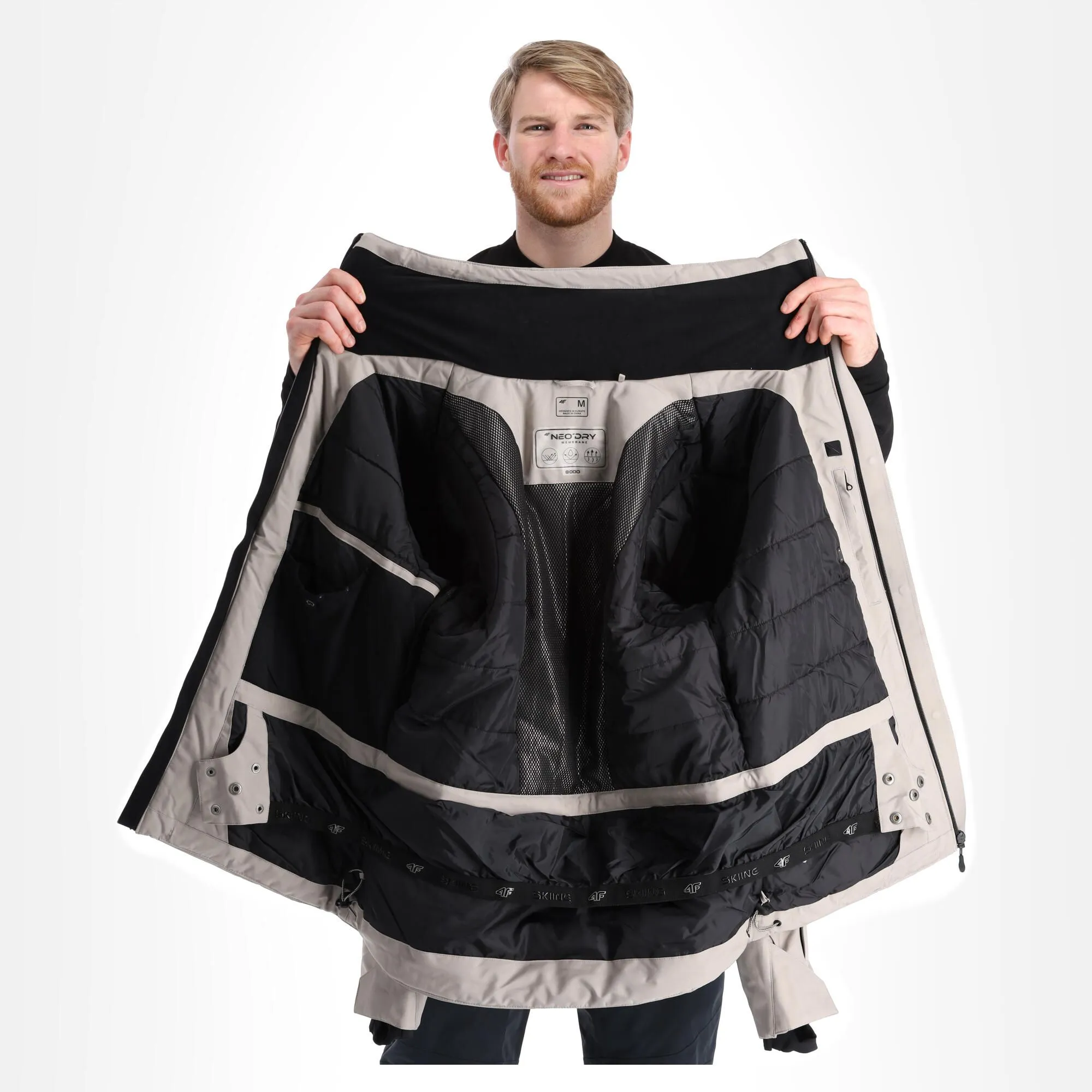 4F, Kumn004 Veste De Ski Hommes Warm Light Gris 7 4F, Kumn004 Veste De Ski Hommes Warm Light Gris – Image 5