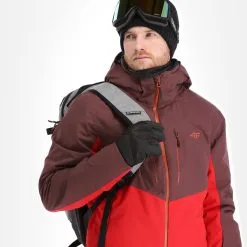 4F, Kumn011 Veste De Ski Hommes Burgundy Violet -ColourWear Soldes 4f kumn011 aa jas gevoerd heren burgundy paars 224fxxx111v2 BI 05