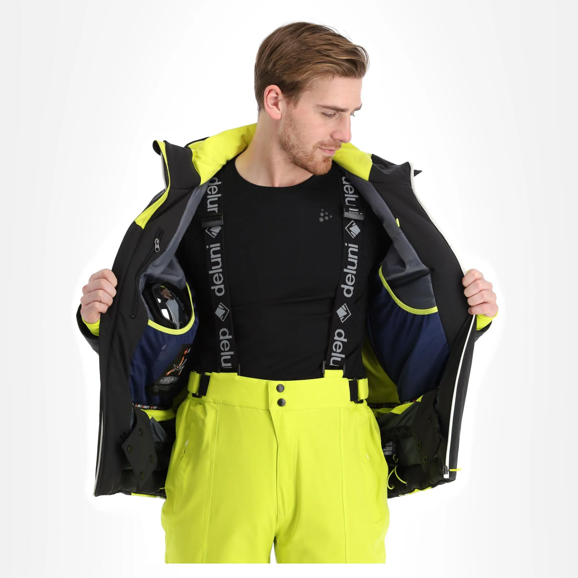 Deluni, Challenger 3 Veste De Ski Hommes Jaune, Noir 7 Deluni, Challenger 3 Veste De Ski Hommes Jaune, Noir – Image 5