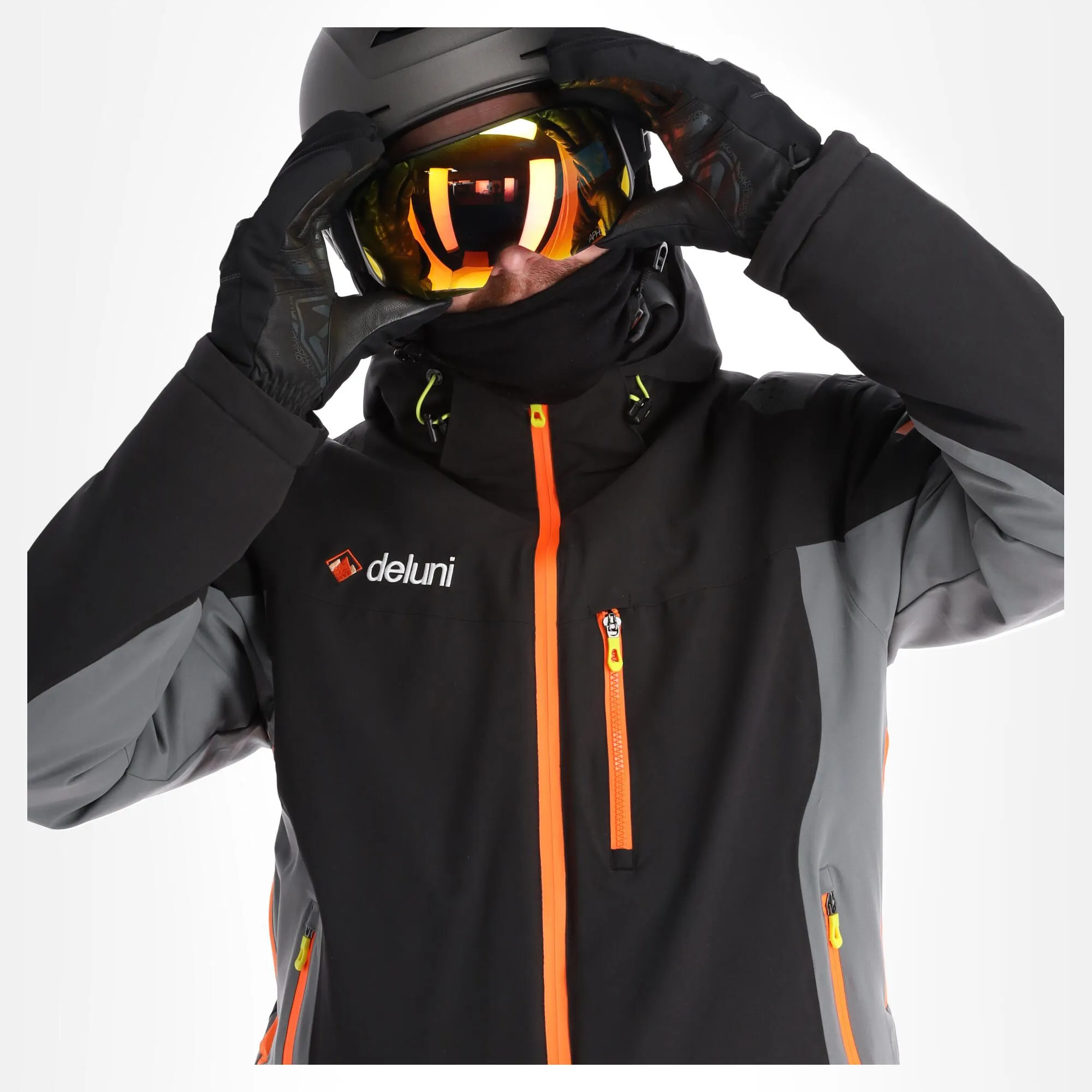 Deluni, Challenger 3 Veste De Ski Hommes Gris, Noir 7 Deluni, Challenger 3 Veste De Ski Hommes Gris, Noir – Image 5