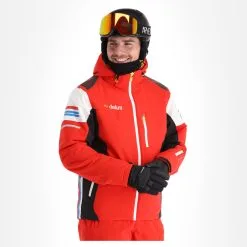 Deluni, Challenger 3 Veste De Ski Hommes Gris, Rouge -ColourWear Soldes aa10del010f bi 04 1