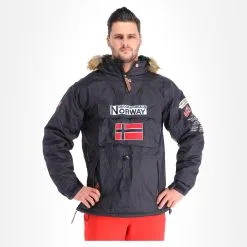 Geographical Norway, Barman 001 Parka Veste De Ski Hommes Bleu -ColourWear Soldes aa19geow10c bi 04