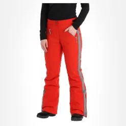 Almgwand, Schusselkopf Pantalon De Ski Femmes Gris, Rouge -ColourWear Soldes almgwand schusselkopf ba skibroek gevoerd dames grijs rood 22almgw102v2 BI 04