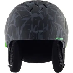 Alpina, Pizi Casque De Ski Enfants Matt Camo Noir, Vert