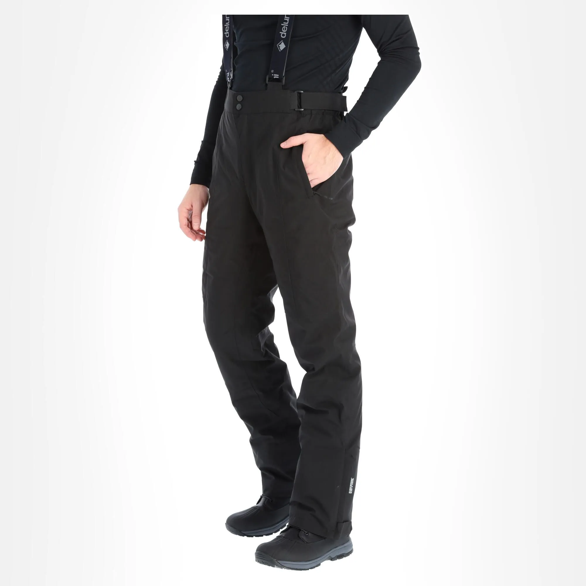 Deluni, Challenger Pantalon De Ski Modèle Court Unisexe Noir 2 Deluni, Challenger Pantalon De Ski Modèle Court Unisexe Noir
