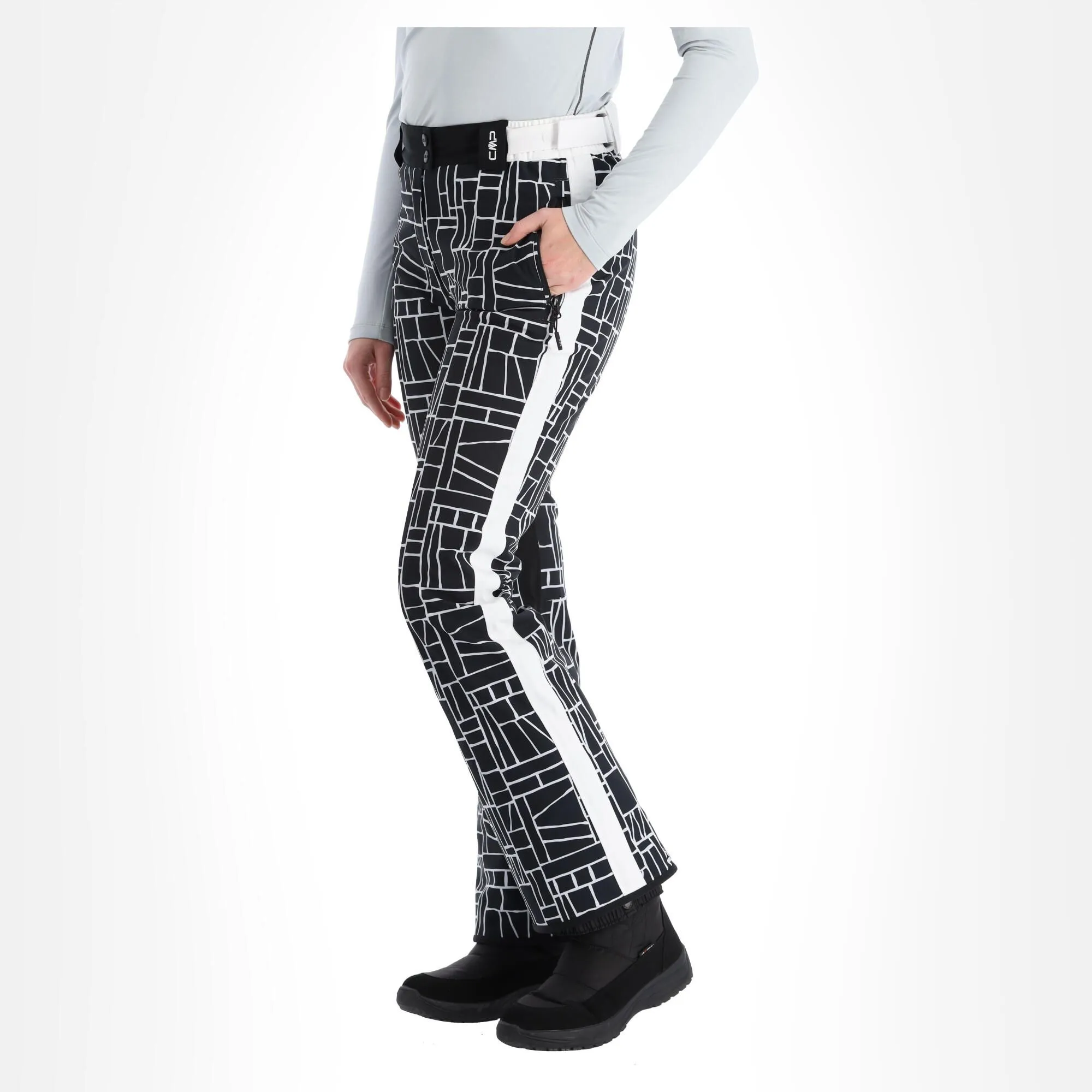 CMP, 31W0046 Pantalon De Ski Femmes Blanc, Noir 5 CMP, 31W0046 Pantalon De Ski Femmes Blanc, Noir – Image 3