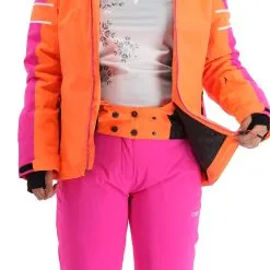 CMP, 31W0216 Veste De Ski Femmes Flamingo Fluo Orange -ColourWear Soldes cmp 31w0216 aa jas gevoerd dames flamingo fluo oranje 22cmpxx125v5 BI 09
