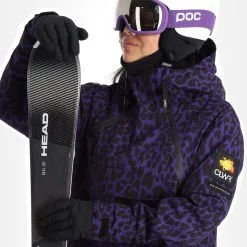 ColourWear, Cake 2.0 Jackorak Veste De Ski Femmes Leopard Print Violet -ColourWear Soldes colourwear cake 2 0 jackorak aa jas gevoerd dames leopard print 22colou109v3 BI 05
