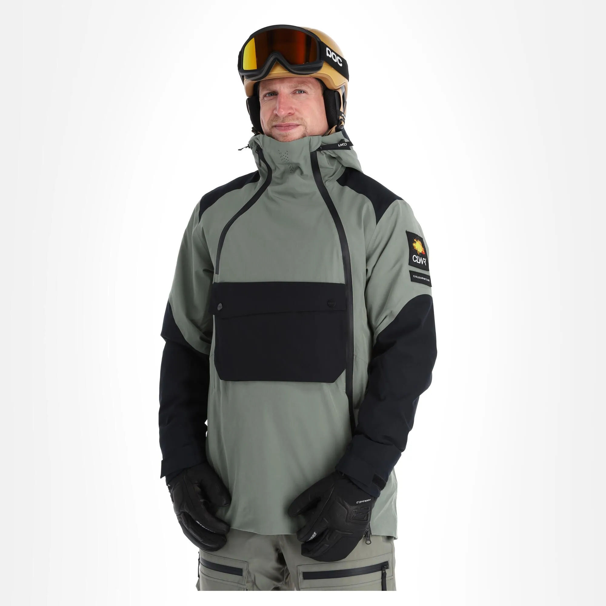 ColourWear, Foil Anorak Anorak D'hiver Hommes Grey Vert 3 ColourWear, Foil Anorak Anorak D'hiver Hommes Grey Vert