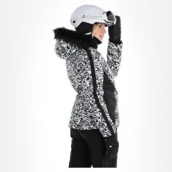 Dare 2b X Julien Macdonald, Mastery Veste De Ski Femmes Blurred Animal Print Blanc -ColourWear Soldes dare 2b x julien macdonald mastery aa jas gevoerd dames blurred 22dare2162v3 BI 03
