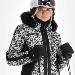 Dare 2b X Julien Macdonald, Mastery Veste De Ski Femmes Blurred Animal Print Blanc -ColourWear Soldes dare 2b x julien macdonald mastery aa jas gevoerd dames blurred 22dare2162v3 BI 05
