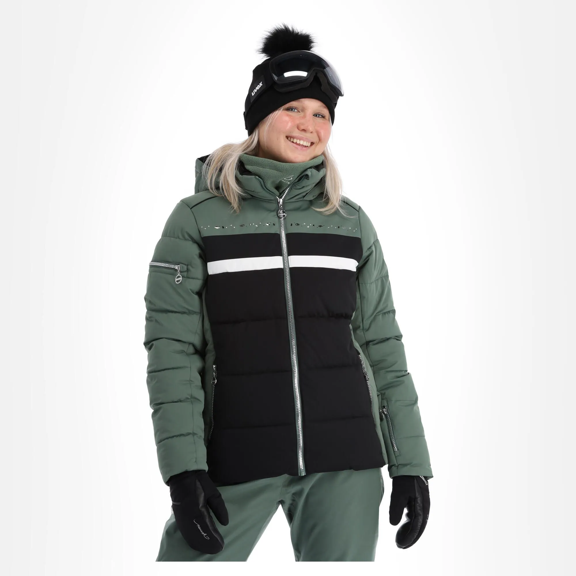 Dare2b, Crystallize Veste De Ski Femmes Duck Noir, Vert 3 Dare2b, Crystallize Veste De Ski Femmes Duck Noir, Vert
