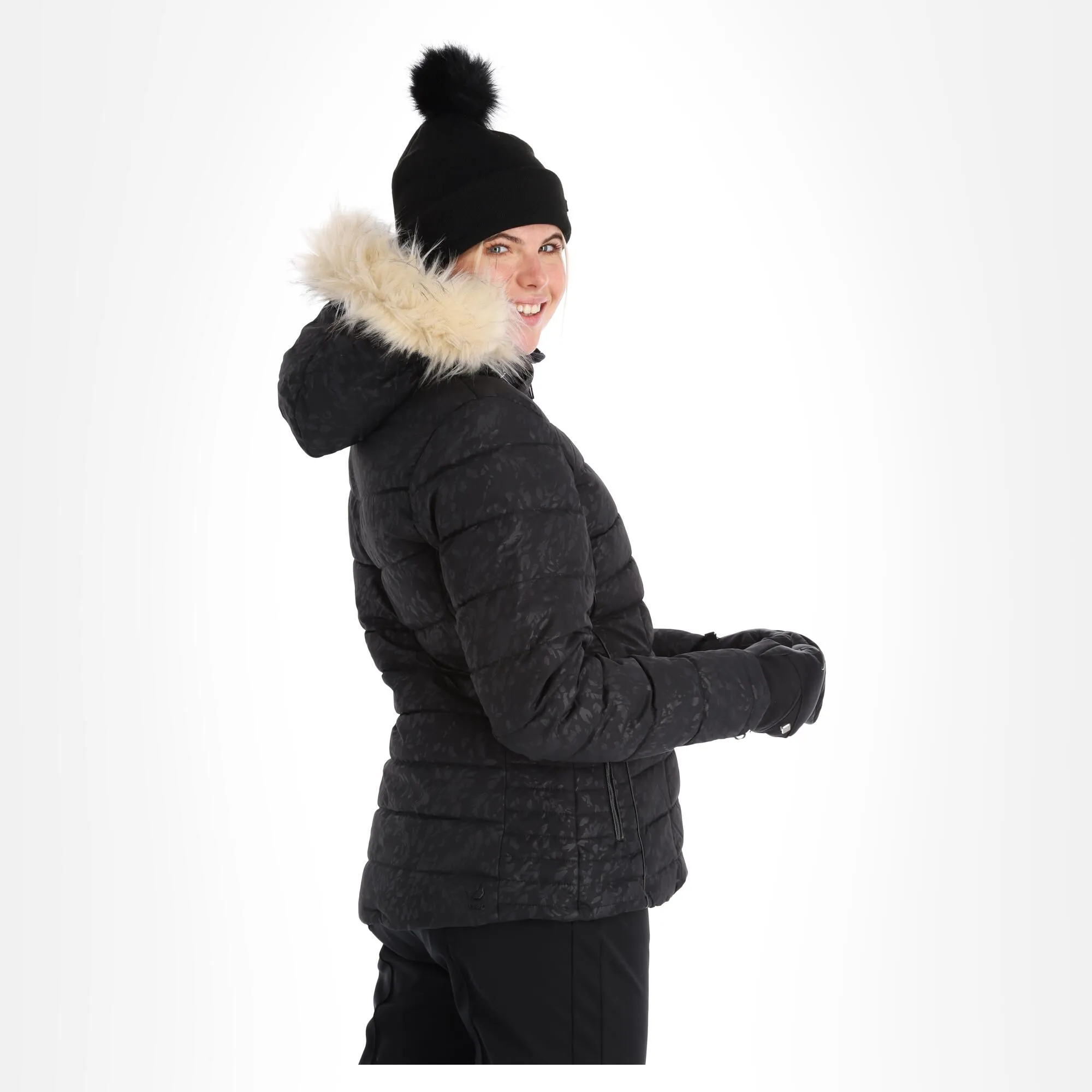 Dare2b, Glamorize III Veste De Ski Femmes Cire Petal Print Noir 4 Dare2b, Glamorize III Veste De Ski Femmes Cire Petal Print Noir – Image 2