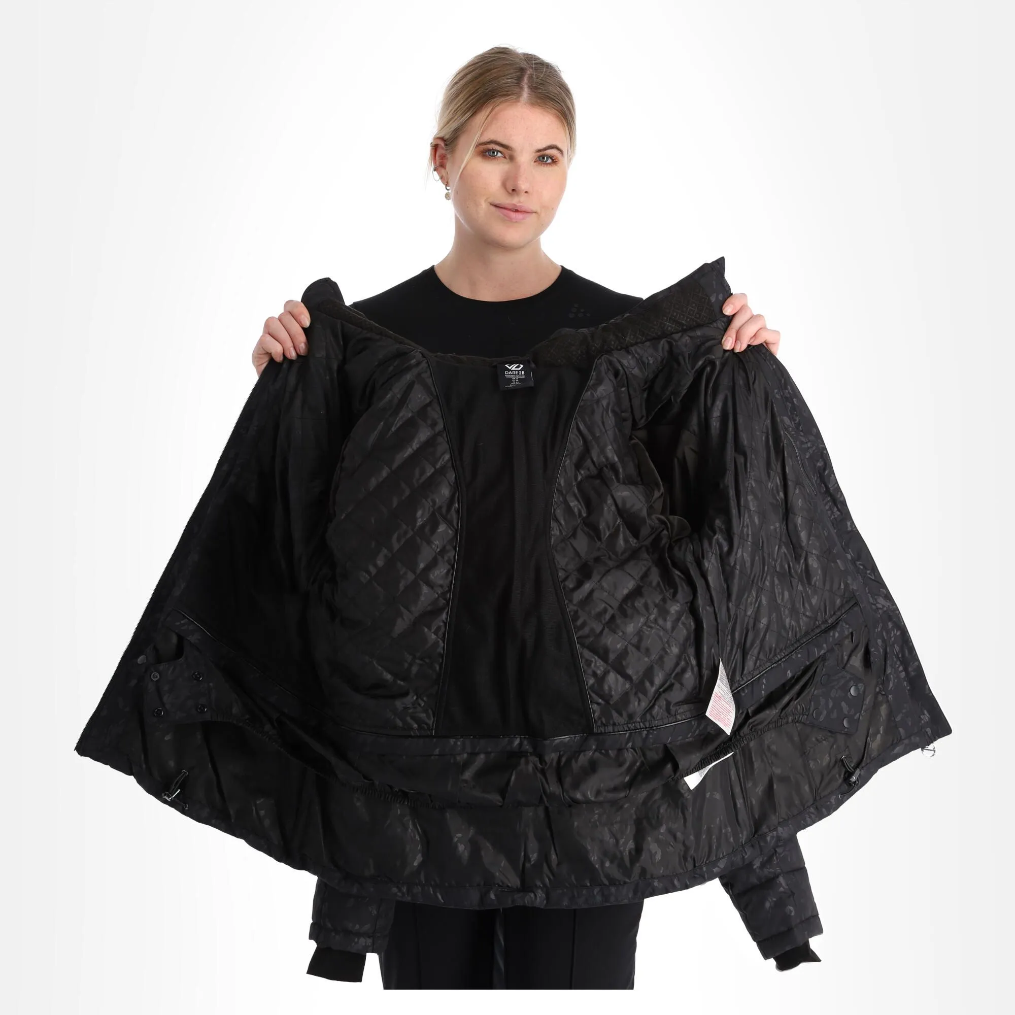 Dare2b, Glamorize III Veste De Ski Femmes Cire Petal Print Noir 7 Dare2b, Glamorize III Veste De Ski Femmes Cire Petal Print Noir – Image 5