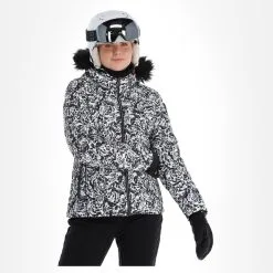 Dare2b, Glamorize III Veste De Ski Femmes Leopard Fusion Print Blanc, Noir -ColourWear Soldes dare2b glamorize iii aa jas gevoerd dames leopard fusion print 22dare2159v4 BI 04