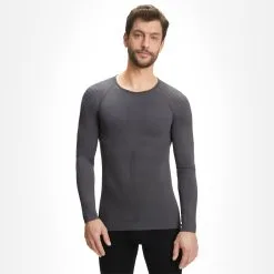 Falke, Longsleeved Shirt Tight M Chemise Thermo Hommes Concrete Gris