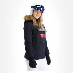 Geographical Norway, Belinda Lady New 001 + Bs Anorak D'hiver Femmes Navy Bleu -ColourWear Soldes geographical norway belinda new 001 bs aa jas gevoerd dames navy AA21geo108c BI 04