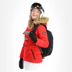 Geographical Norway, Belinda Lady New 001 + Bs Anorak D'hiver Femmes Rouge -ColourWear Soldes geographical norway belinda new 001 bs aa jas gevoerd dames rood AA21geo108e BI 05