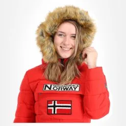 Geographical Norway, Belinda Lady New 001 + Bs Anorak D'hiver Femmes Rouge -ColourWear Soldes geographical norway belinda new 001 bs aa jas gevoerd dames rood AA21geo108e BI 06