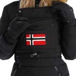 Geographical Norway, Belinda Lady New 001 + Bs Anorak D'hiver Femmes Noir -ColourWear Soldes geographical norway belinda new 001 bs aa jas gevoerd dames zwart AA21geo108d BI 06