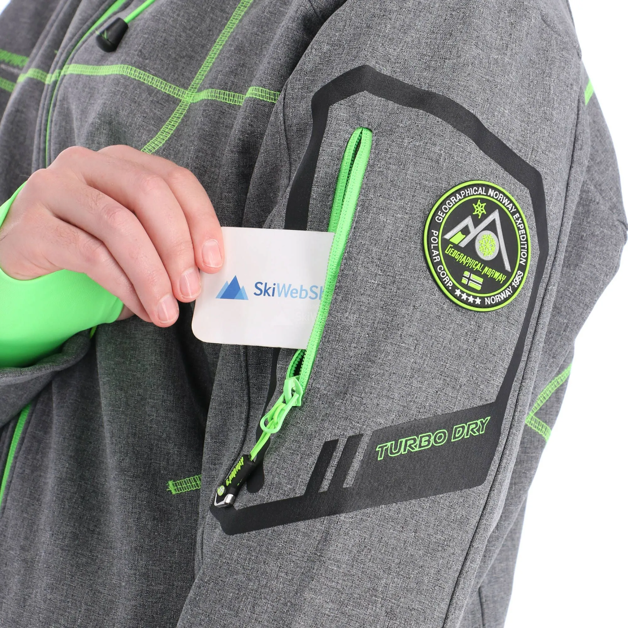 Geographical Norway, Tushiba 007 Veste De Ski Softshell Hommes Light Gris, Vert 7 Geographical Norway, Tushiba 007 Veste De Ski Softshell Hommes Light Gris, Vert – Image 5