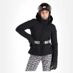 High Society, Jacy Veste De Ski Femmes Noir -ColourWear Soldes high society down jacket aa jas gevoerd dames zwart 22highs104v2 BI 04