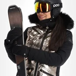 High Society, Harper Veste De Ski Femmes Caramel Brun, Noir -ColourWear Soldes high society ski jacket aa jas gevoerd dames caramel bruin zwart 22highs101v2 BI 05
