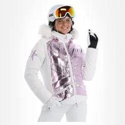 High Society, Harper Veste De Ski Femmes Lila Blanc, Violet 14 High Society, Harper Veste De Ski Femmes Lila Blanc, Violet -ColourWear Soldes high society ski jacket aa jas gevoerd dames lila paars wit 22highs101v1 BI 04