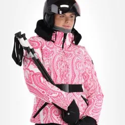 High Society, Elea Veste De Ski Femmes Paisley Print Rose -ColourWear Soldes high society ski jacket aa jas gevoerd dames paisley print roze 22highs106v1 BI 05