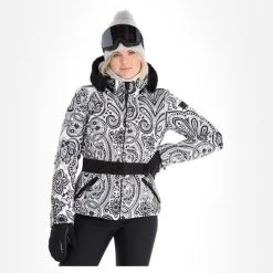 High Society, Elea Veste De Ski Femmes Paisley Print Noir -ColourWear Soldes high society ski jacket aa jas gevoerd dames paisley print zwart 22highs106v2 BI 04