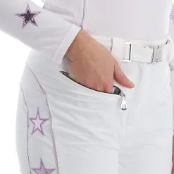 High Society, Jil Pantalon De Ski Femmes Lila Blanc, Violet -ColourWear Soldes high society ski pants ba skibroek gevoerd dames lila paars wit 22highs102v1 BI 09