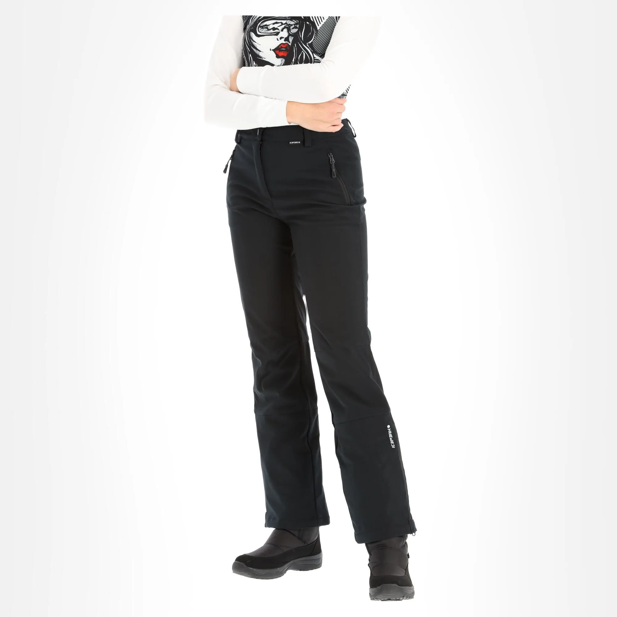 Icepeak, Frechen Pantalon De Ski En Softshell Modèle Court Femmes Noir 3 Icepeak, Frechen Pantalon De Ski En Softshell Modèle Court Femmes Noir