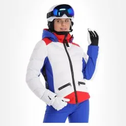Kelly, Down Jacket Veste De Ski Femmes Ocean Blanc, Bleu -ColourWear Soldes kelly down jacket aa jas gevoerd dames ocean blauw wit 22kelly102v3 BI 04