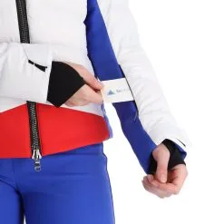 Kelly, Down Jacket Veste De Ski Femmes Ocean Blanc, Bleu -ColourWear Soldes kelly down jacket aa jas gevoerd dames ocean blauw wit 22kelly102v3 BI 08