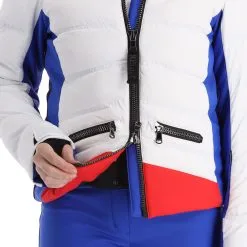 Kelly, Down Jacket Veste De Ski Femmes Ocean Blanc, Bleu -ColourWear Soldes kelly down jacket aa jas gevoerd dames ocean blauw wit 22kelly102v3 BI 11