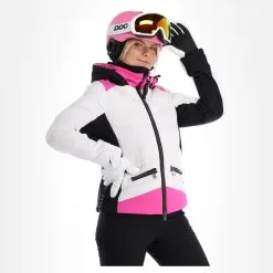 Kelly, Down Jacket Veste De Ski Femmes Blanc, Rose -ColourWear Soldes kelly down jacket aa jas gevoerd dames roze wit 22kelly102v2 BI 04