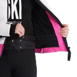Kelly, Down Jacket Veste De Ski Femmes Blanc, Rose -ColourWear Soldes kelly down jacket aa jas gevoerd dames roze wit 22kelly102v2 BI 10