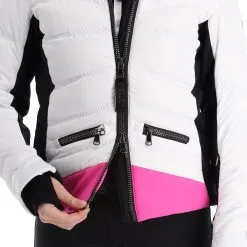Kelly, Down Jacket Veste De Ski Femmes Blanc, Rose -ColourWear Soldes kelly down jacket aa jas gevoerd dames roze wit 22kelly102v2 BI 11
