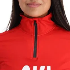 Kelly, Half Zip Midlayer Pull De Ski Femmes Rouge -ColourWear Soldes kelly half zip midlayer ga ski pully dames rood 22kelly106v1 BI 05